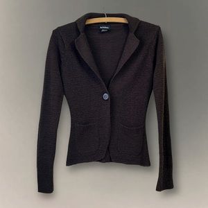 Vintage 90s Brown Single Button Tailored Cardigan Sweater